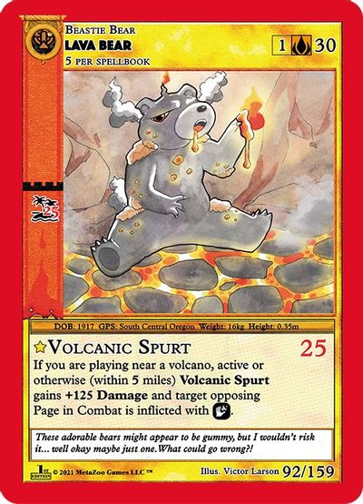 Lava Bear [Cryptid Nation: First Edition] | Total Play