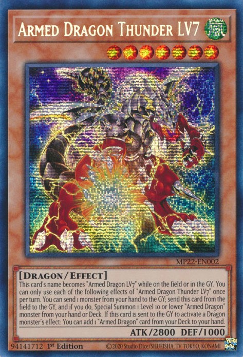 Armed Dragon Thunder LV7 [MP22-EN002] Prismatic Secret Rare | Total Play