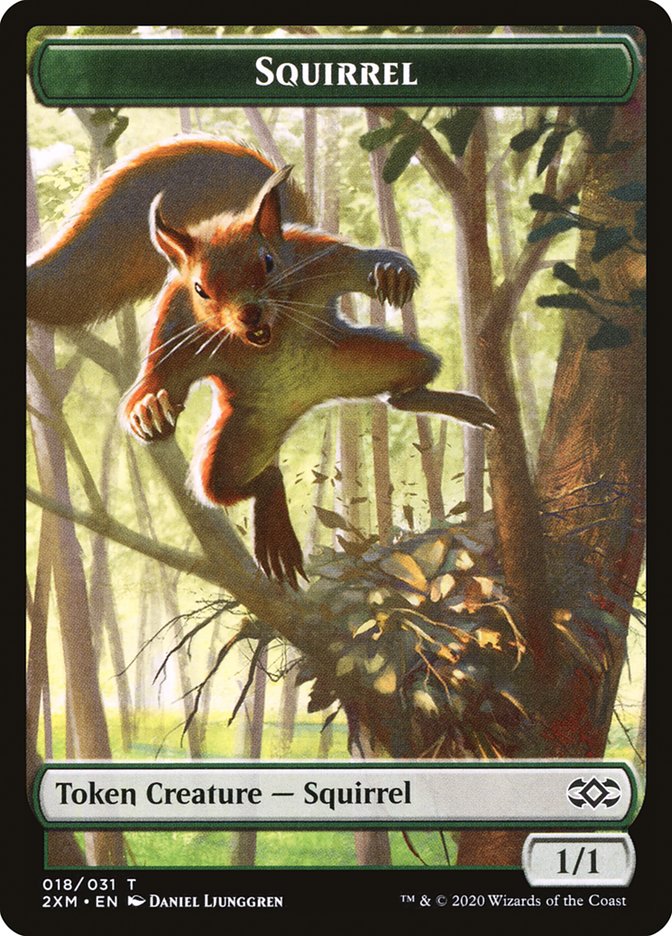 Demon // Squirrel Double-Sided Token [Double Masters Tokens] | Total Play