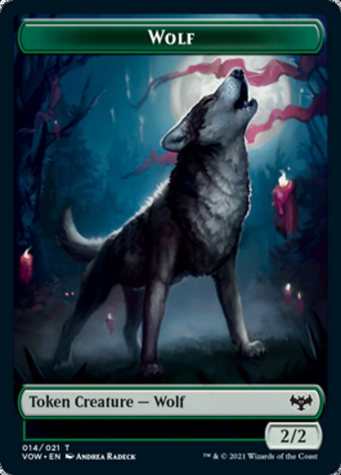 Zombie (008) // Wolf (014) Double-Sided Token [Innistrad: Crimson Vow Tokens] | Total Play