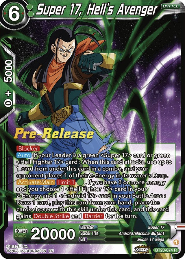 Super 17, Hell's Avenger (BT20-074) [Power Absorbed Prerelease Promos] | Total Play