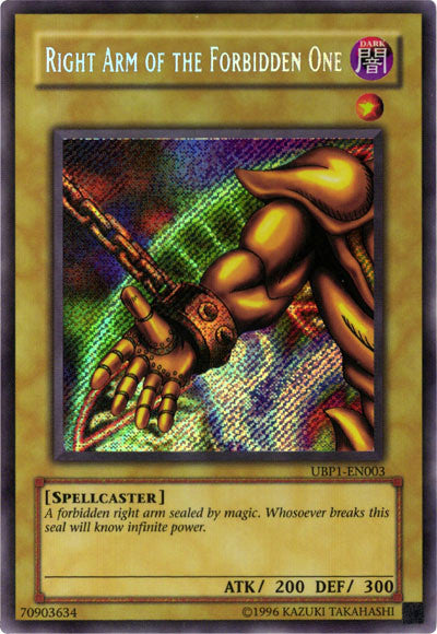 Right Arm of the Forbidden One [UBP1-EN003] Secret Rare | Total Play