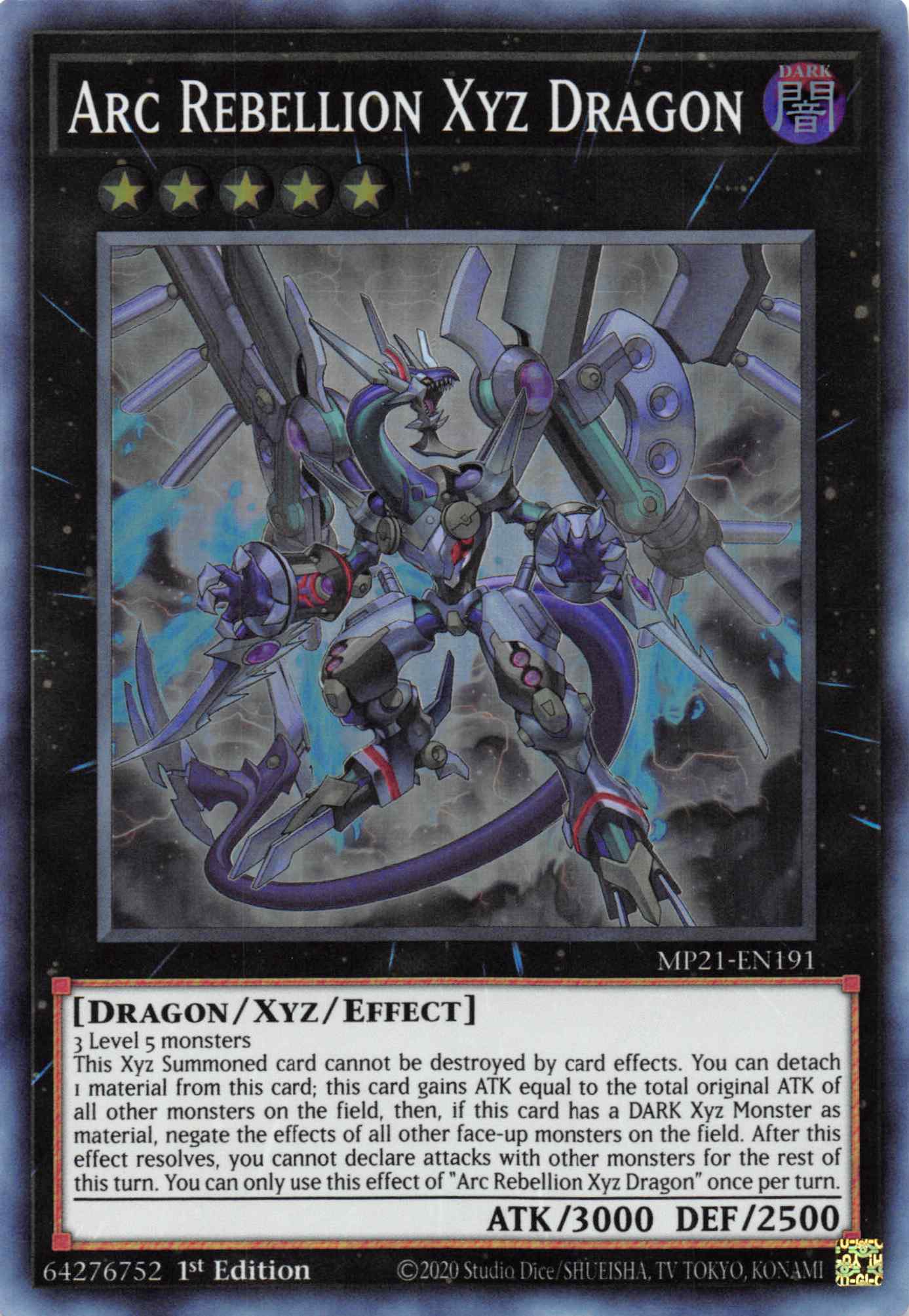 Arc Rebellion Xyz Dragon [MP21-EN191] Super Rare | Total Play