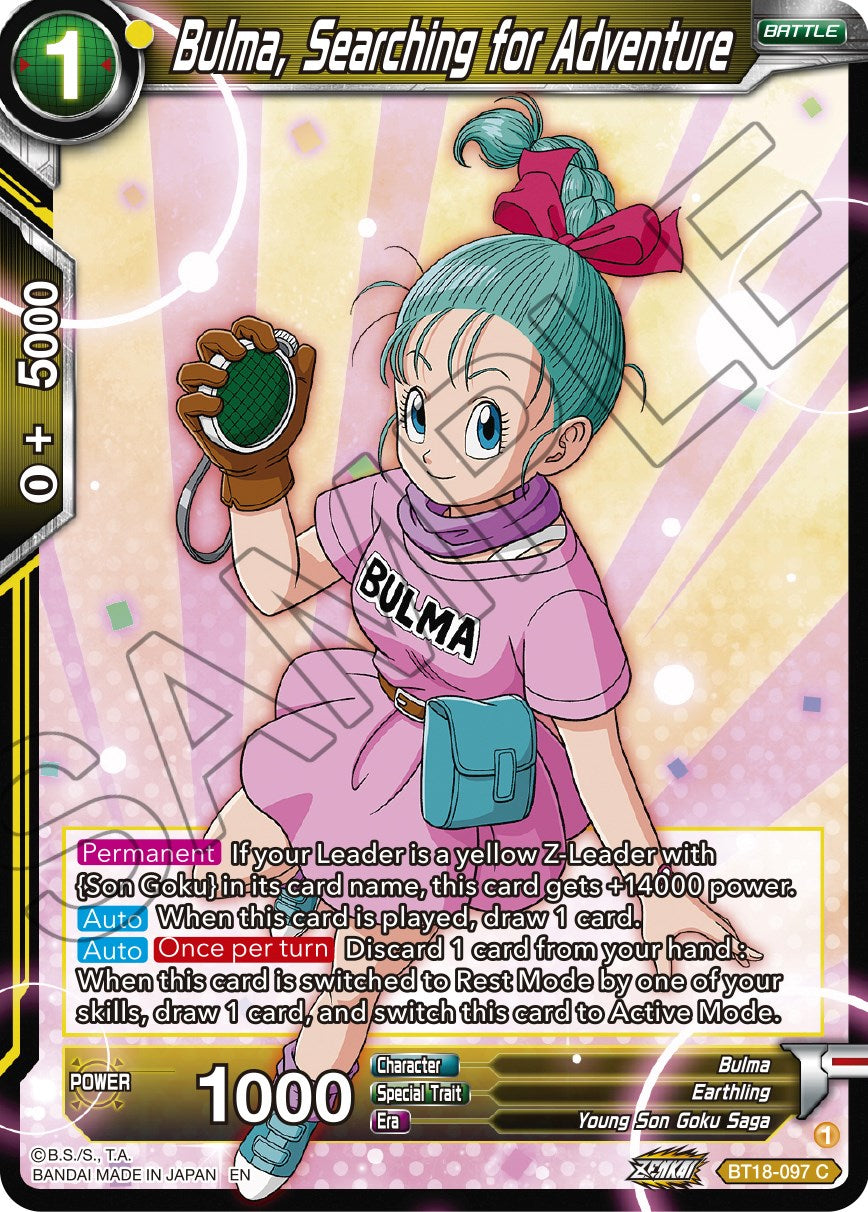 Bulma, Searching for Adventure (BT18-097) [Dawn of the Z-Legends] | Total Play