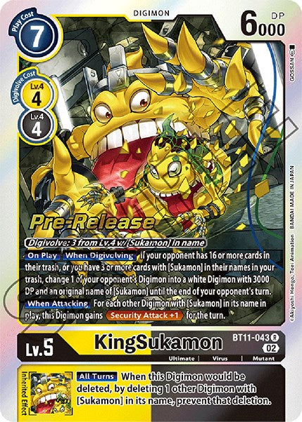 KingSukamon [BT11-043] [Dimensional Phase Pre-Release Promos] | Total Play