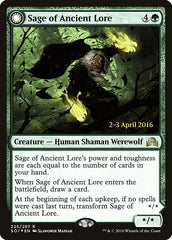 Sage of Ancient Lore // Werewolf of Ancient Hunger [Shadows over Innistrad Prerelease Promos] | Total Play