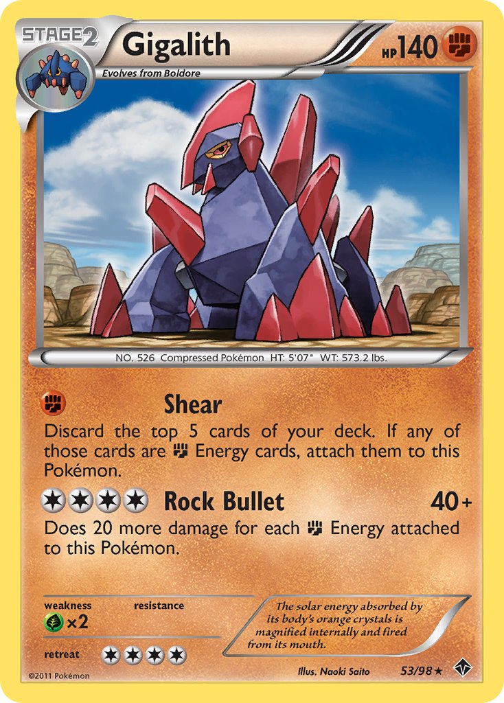 Gigalith (53/98) (Cracked Ice Holo) (Blister Exclusive) [Black & White: Emerging Powers] | Total Play