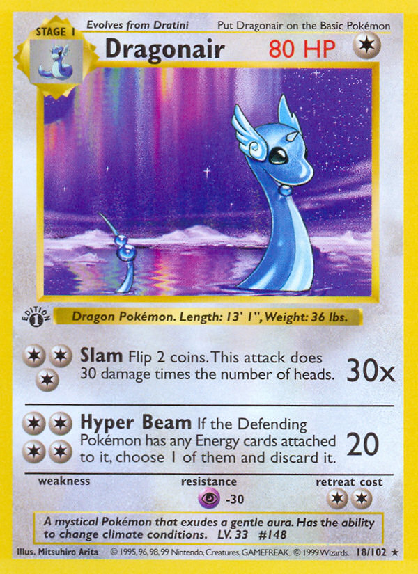 Dragonair (18/102) (Shadowless) [Base Set 1st Edition] | Total Play