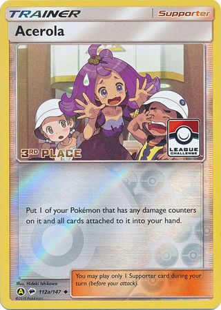 Acerola (112a/147) (League Promo 3rd Place) [Sun & Moon: Burning Shadows] | Total Play