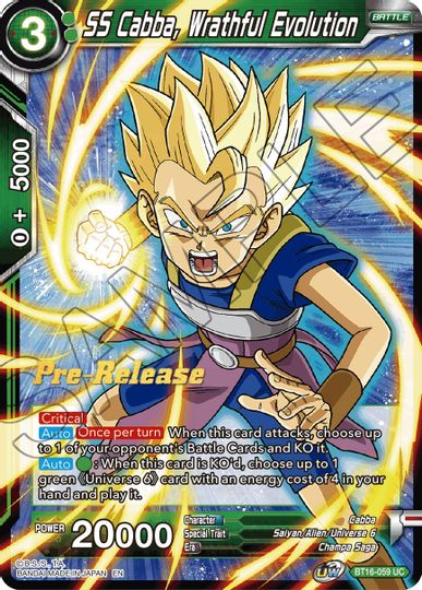SS Cabba, Wrathful Evolution (BT16-059) [Realm of the Gods Prerelease Promos] | Total Play