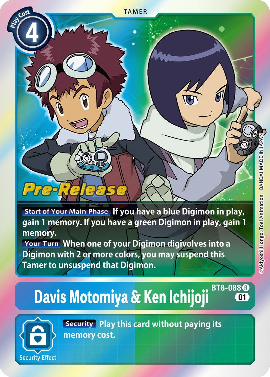 Davis Motomiya & Ken Ichijoji [BT8-088] [New Awakening Pre-Release Cards] | Total Play