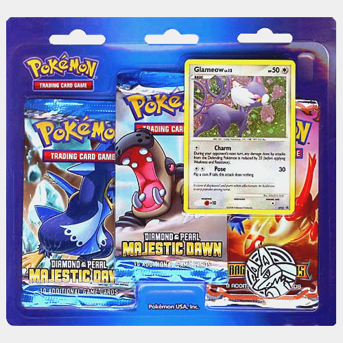 Diamond & Pearl: Majestic Dawn - 3-Pack Blister (Glameow Lv.12) | Total Play