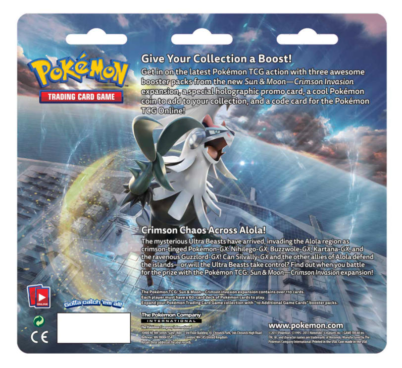 Sun & Moon: Crimson Invasion - 3-Pack Blister (Lucario) | Total Play