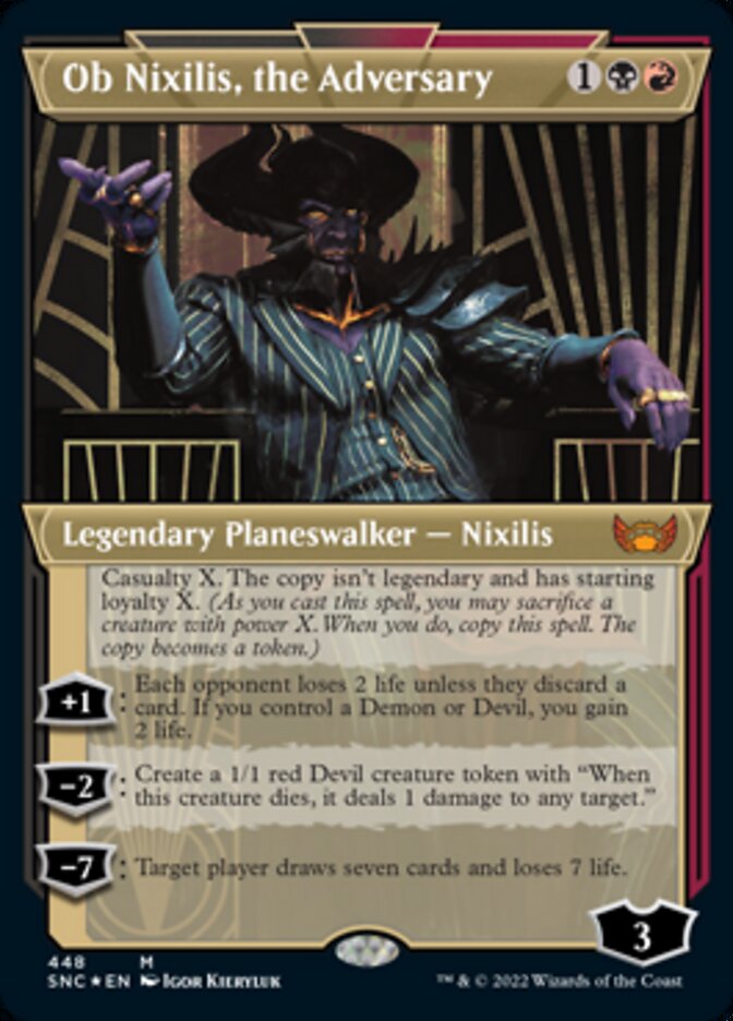 Ob Nixilis, the Adversary (Showcase Art Deco Foil Etched) [Streets of New Capenna] | Total Play