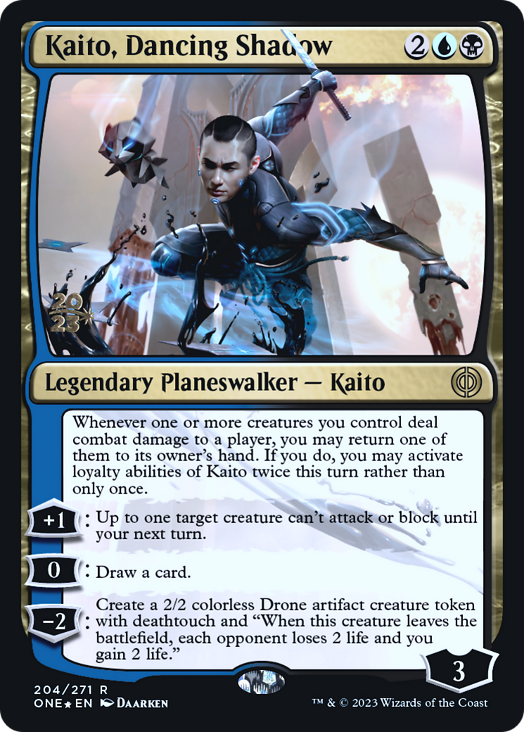 Kaito, Dancing Shadow [Phyrexia: All Will Be One Prerelease Promos] | Total Play