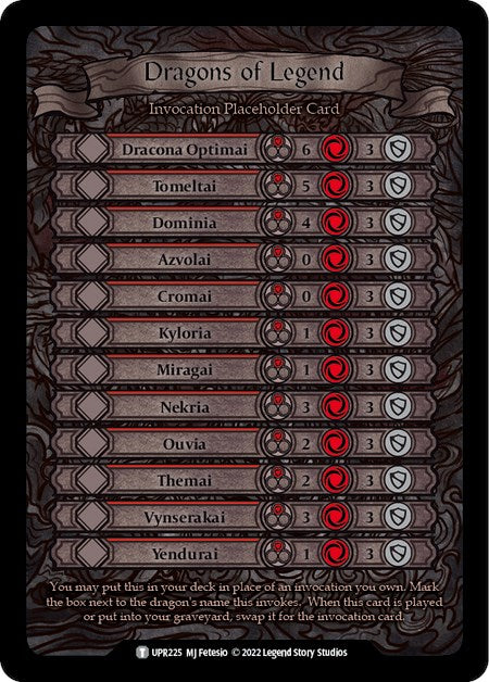 Dragons of Legend Invocation Placeholder Card [UPR225] (Uprising) | Total Play
