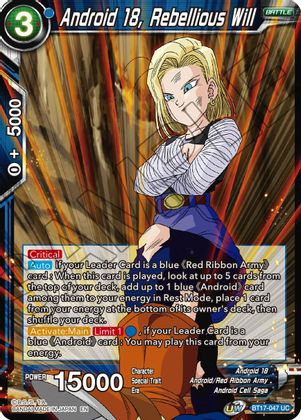 Android 18, Rebellious Will (BT17-047) [Ultimate Squad] | Total Play