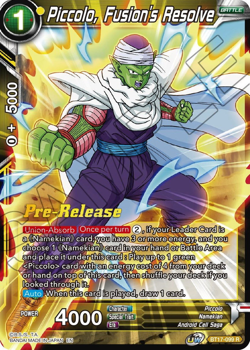 Piccolo, Fusion's Resolve (BT17-099) [Ultimate Squad Prerelease Promos] | Total Play