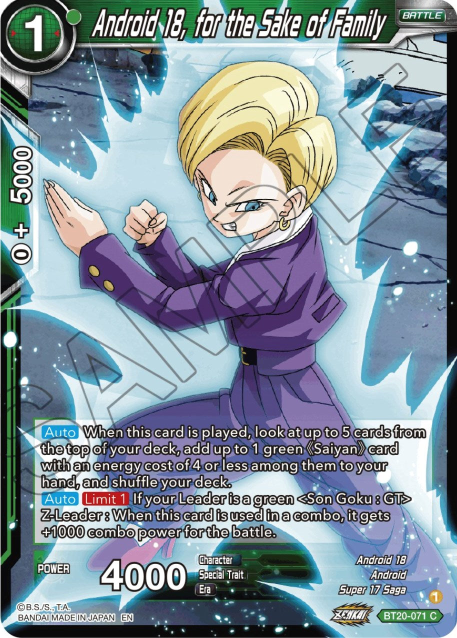 Android 18, for the Sake of Family (BT20-071) [Power Absorbed] | Total Play