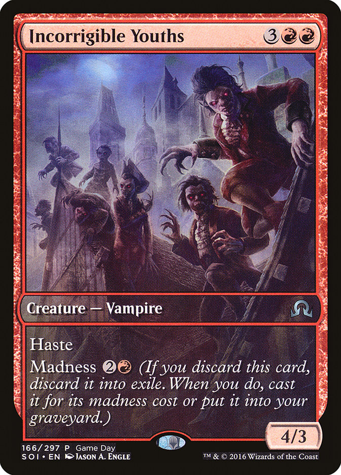 Incorrigible Youths (Game Day) (Extended Art) [Shadows over Innistrad Promos] | Total Play