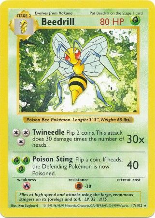 Beedrill (17/102) [Base Set Shadowless Unlimited] | Total Play