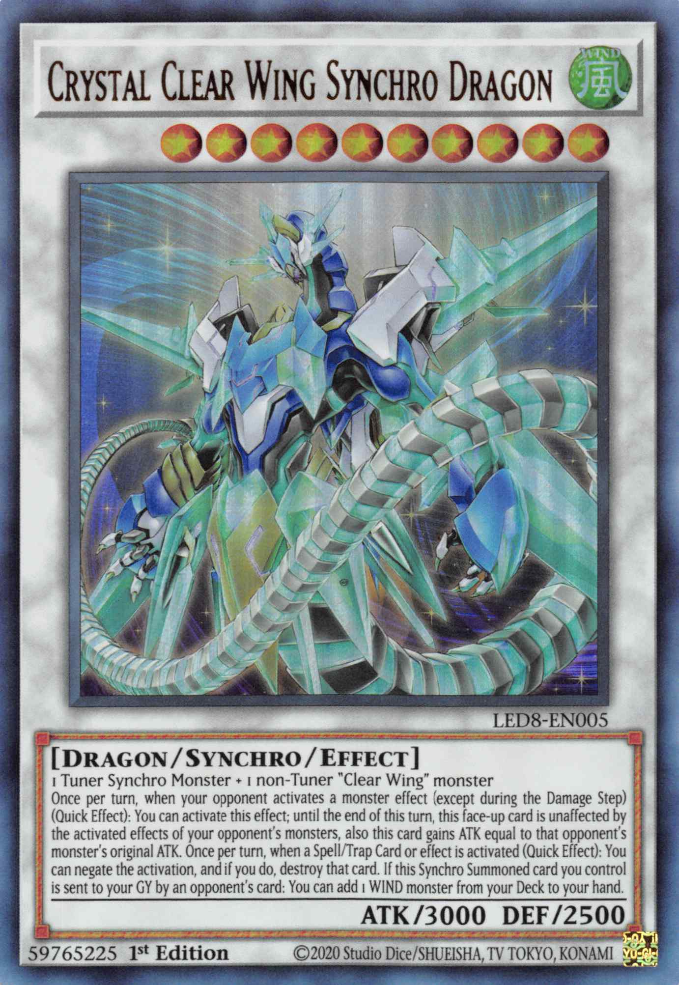 Crystal Clear Wing Synchro Dragon [LED8-EN005] Ultra Rare | Total Play