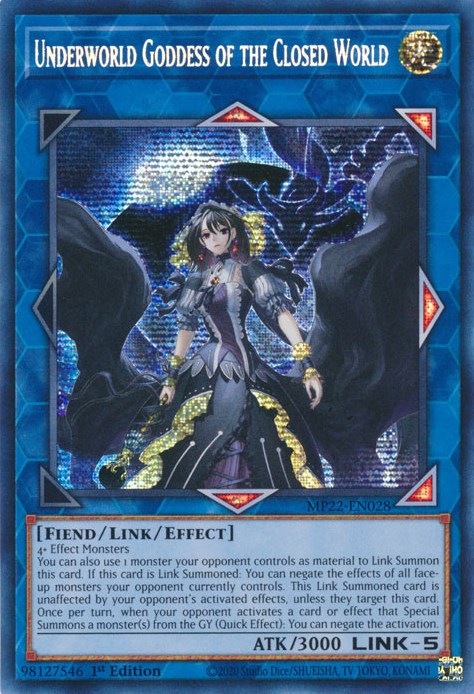 Underworld Goddess of the Closed World [MP22-EN028] Prismatic Secret Rare | Total Play