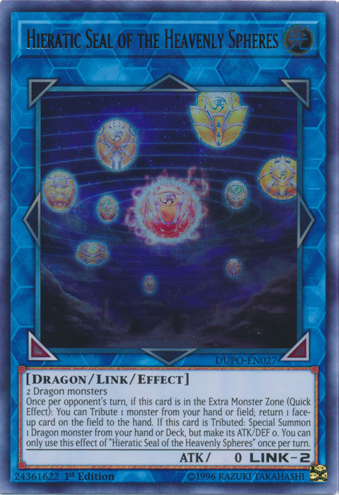 Hieratic Seal of the Heavenly Spheres [DUPO-EN027] Ultra Rare | Total Play