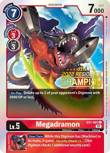 Megadramon [EX1-007] (2022 Championship Online Regional) (Online Champion) [Classic Collection Promos] | Total Play