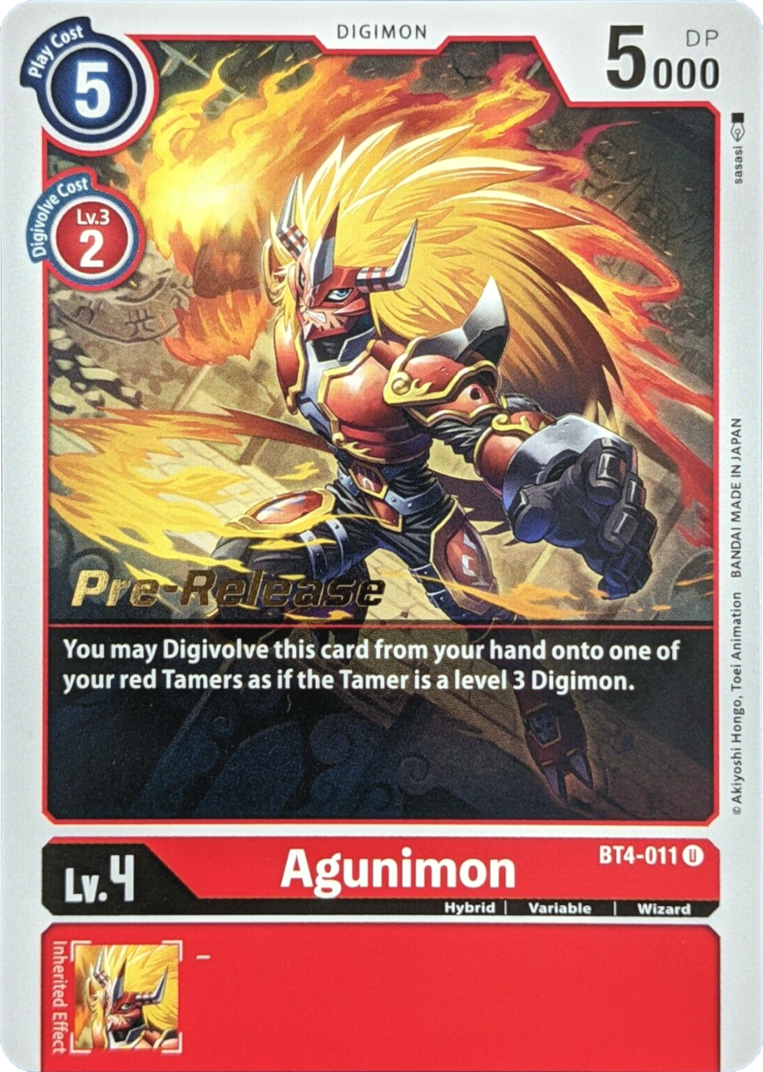 Agunimon [BT4-011] [Great Legend Pre-Release Promos] | Total Play