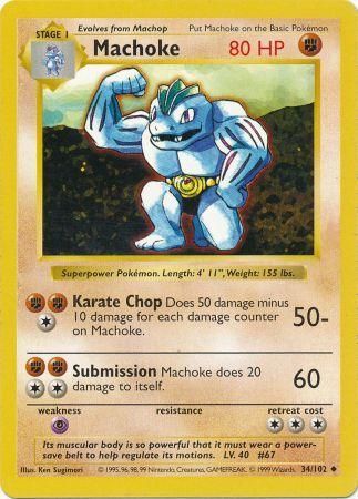 Machoke (34/102) [Base Set Shadowless Unlimited] | Total Play