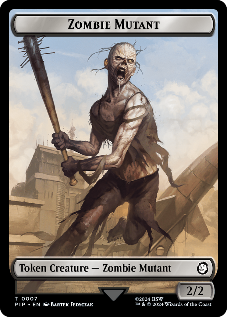 Junk // Zombie Mutant Double-Sided Token [Fallout Tokens] | Total Play
