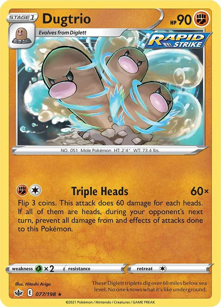 Dugtrio (077/198) [Sword & Shield: Chilling Reign] | Total Play