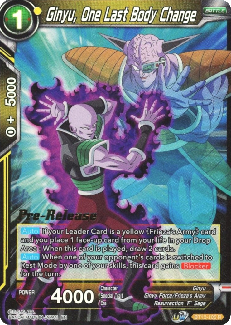 Ginyu, One Last Body Change (BT12-105) [Vicious Rejuvenation Prerelease Promos] | Total Play