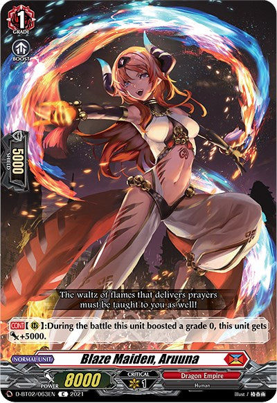 Blaze Maiden, Aruuna (D-BT02/063EN) [A Brush with the Legends] | Total Play