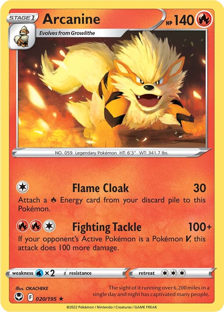 Arcanine (020/195) [Sword & Shield: Silver Tempest] | Total Play