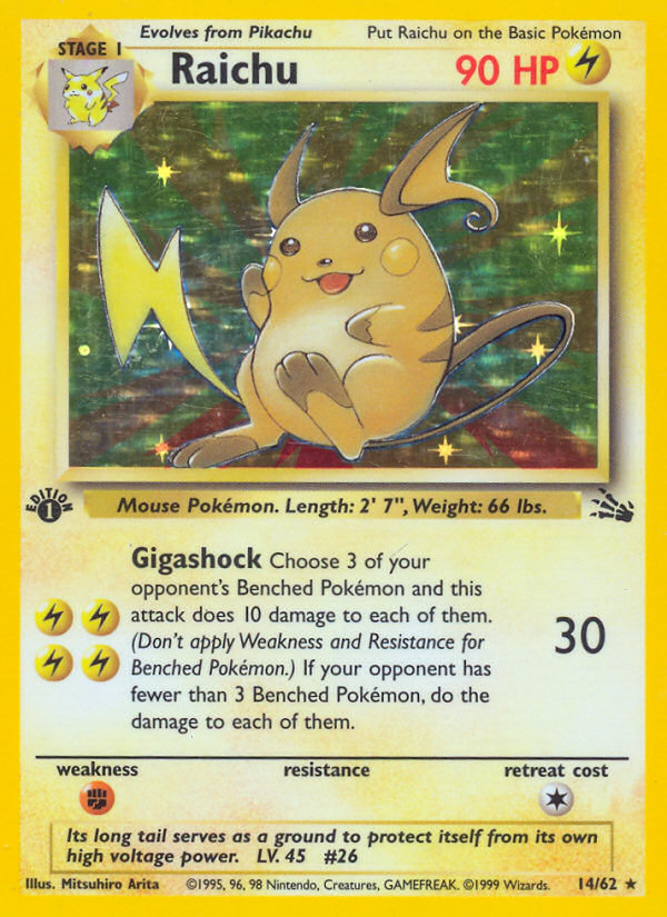 Raichu (14/62) [Fossil 1st Edition] | Total Play