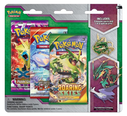 XY: Roaring Skies - Collector's Pin 3-Pack Blister (Mega Rayquaza) | Total Play
