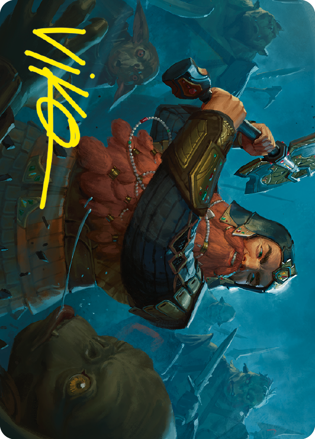 Gimli, Counter of Kills Art Card (10/81) (Gold-Stamped Signature) [The Lord of the Rings: Tales of Middle-earth Art Series] | Total Play