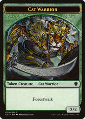 Cat Warrior (008) // Rat (003) Double-Sided Token [Commander 2017 Tokens] | Total Play
