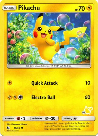 Pikachu (19/68) (Pikachu Stamp #55) [Battle Academy 2020] | Total Play