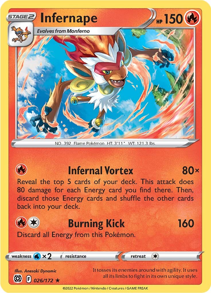 Infernape (026/172) (Theme Deck Exclusive) [Sword & Shield: Brilliant Stars] | Total Play