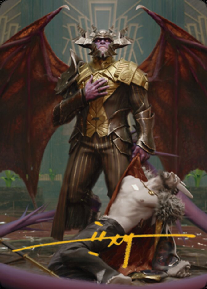 Ob Nixilis, the Adversary 1 Art Card (Gold-Stamped Signature) [Streets of New Capenna Art Series] | Total Play