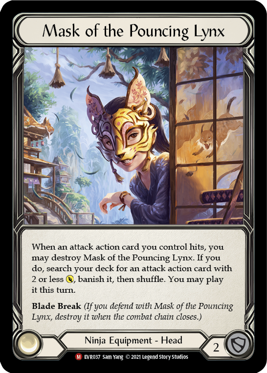Mask of the Pouncing Lynx [EVR037] (Everfest)  1st Edition Cold Foil | Total Play