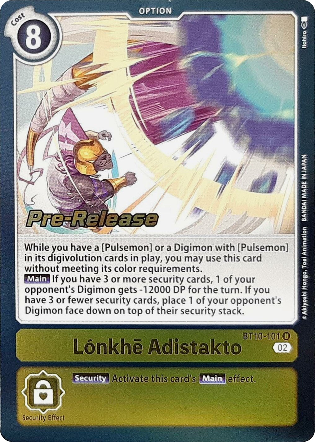 Lonkhe Adistakto [BT10-101] [Xros Encounter Pre-Release Cards] | Total Play