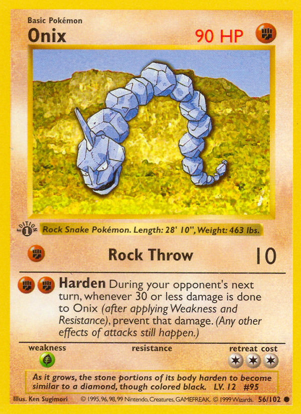 Onix (56/102) (Shadowless) [Base Set 1st Edition] | Total Play