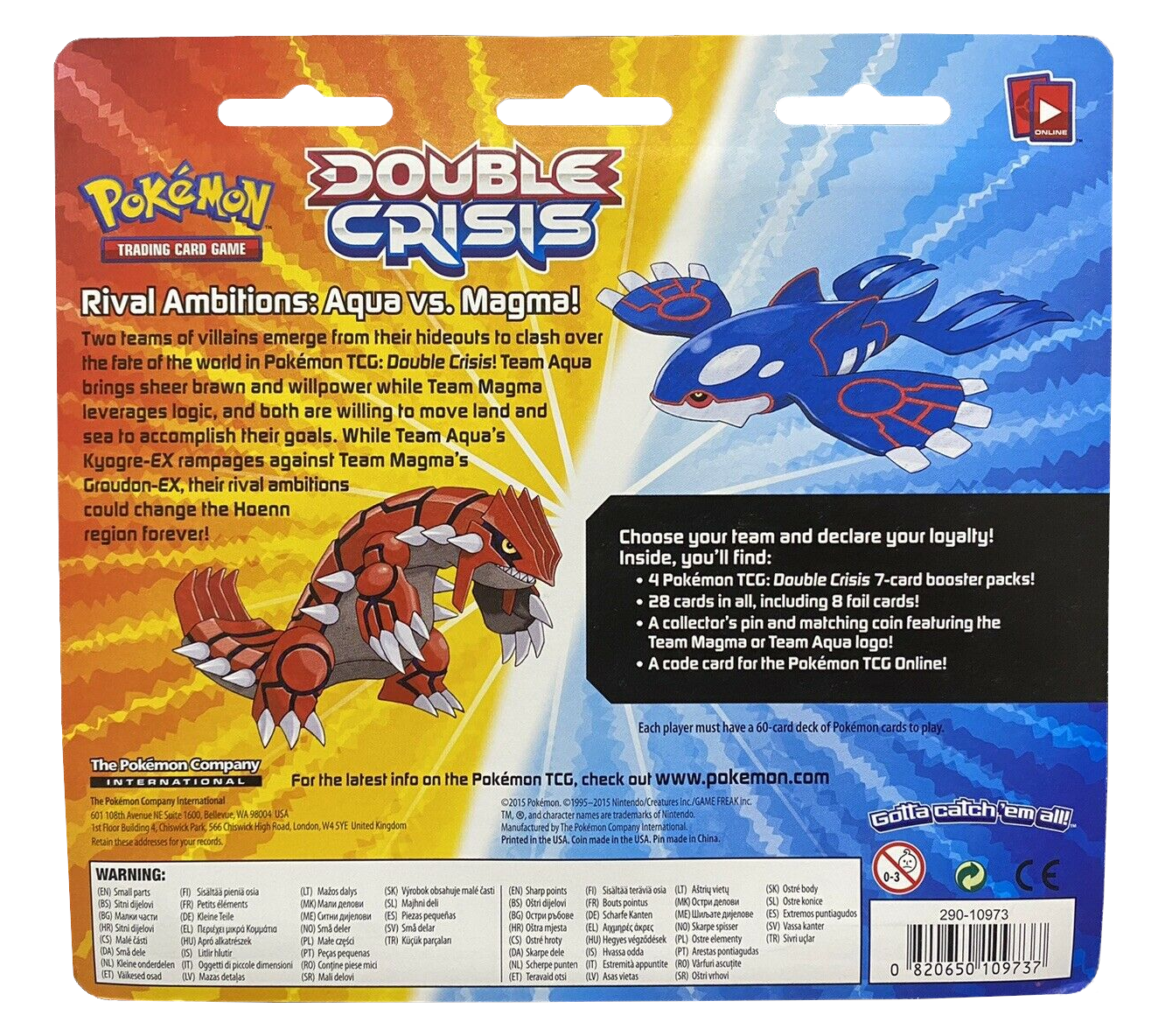 Double Crisis - Collector's Pin 4-Pack Blister (Team Magma) | Total Play