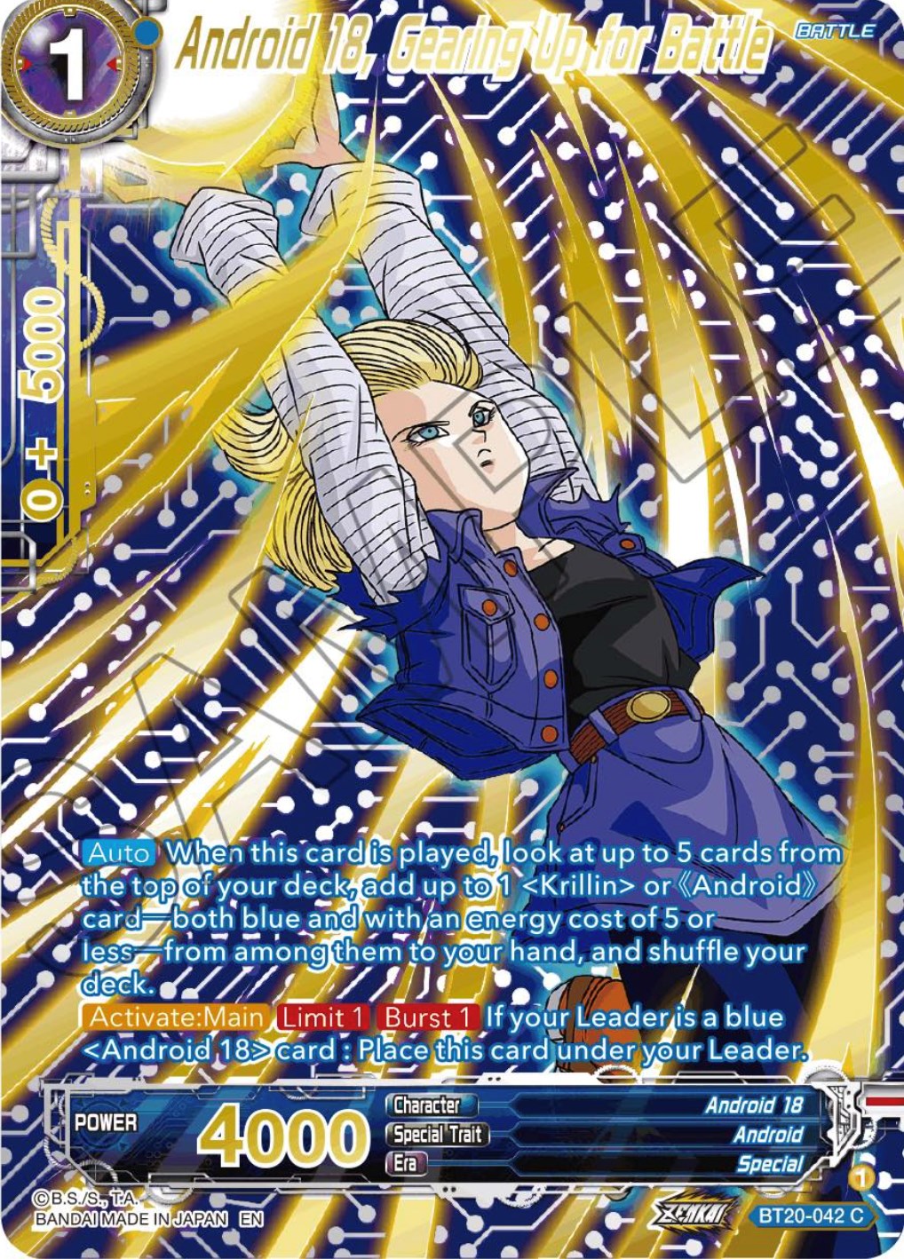 Android 18, Gearing Up for Battle (Gold-Stamped) (BT20-042) [Power Absorbed] | Total Play