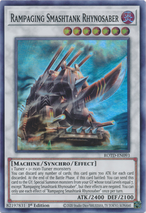 Rampaging Smashtank Rhynosaber [ROTD-EN093] Super Rare | Total Play