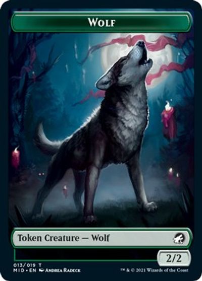 Rhino // Wolf Double-Sided Token [Innistrad: Midnight Hunt Commander Tokens] | Total Play